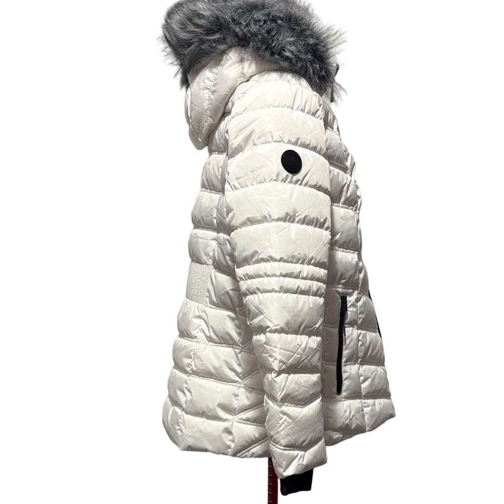 Nautica Women's White Puffer Jacket Faux Fur - Picture 2 of 7